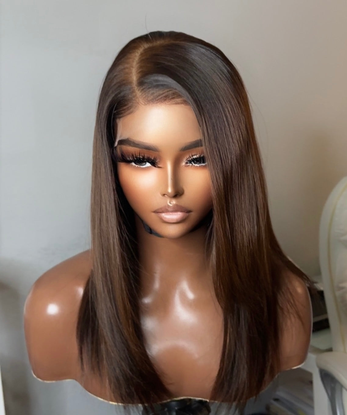 “Bre” Brown Ombre Cambodian Glueless HD Lace Wig