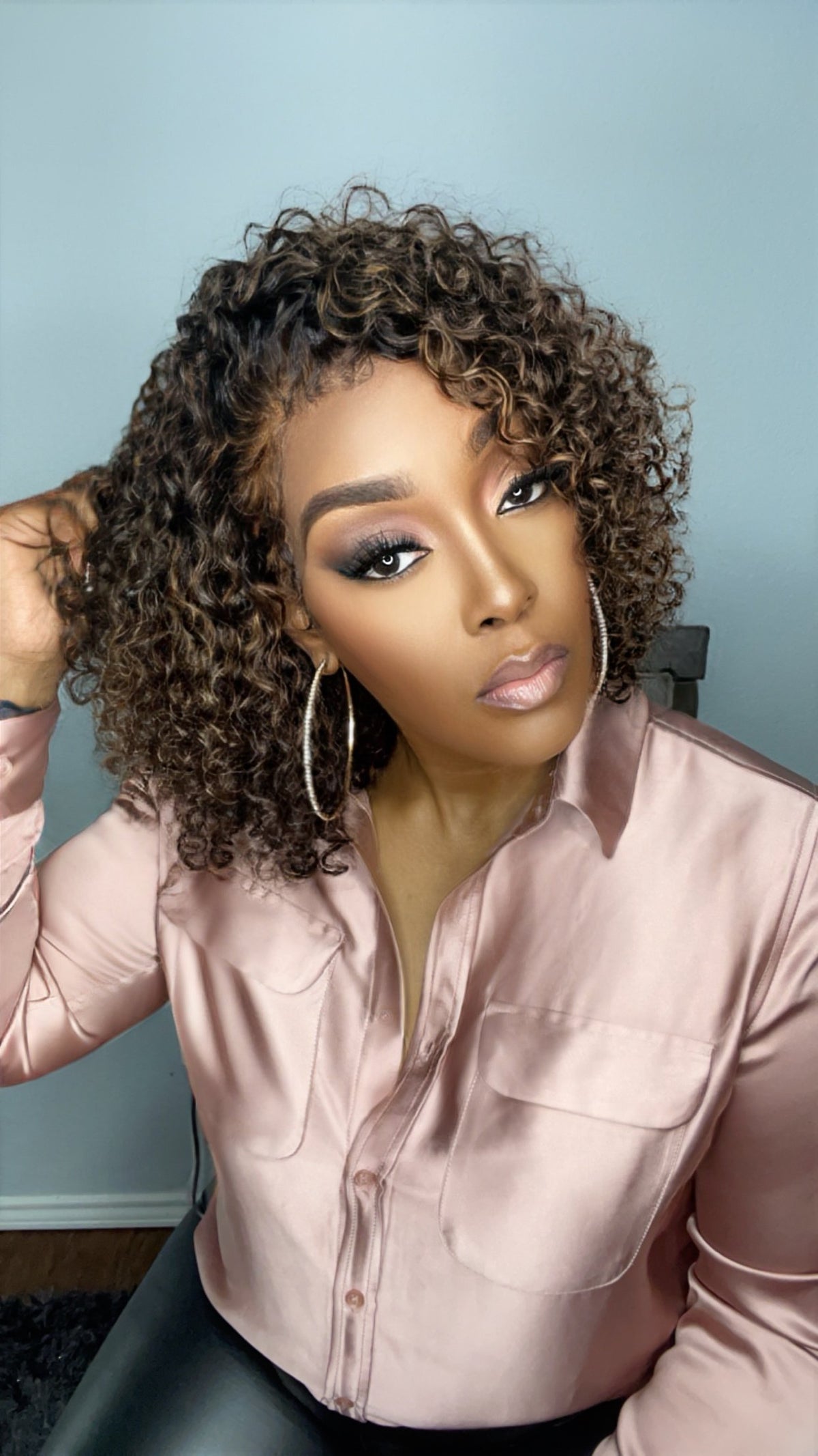"Beverly" Raw Cambodian Curly Dyva Cut HD Lace Bob Wig
