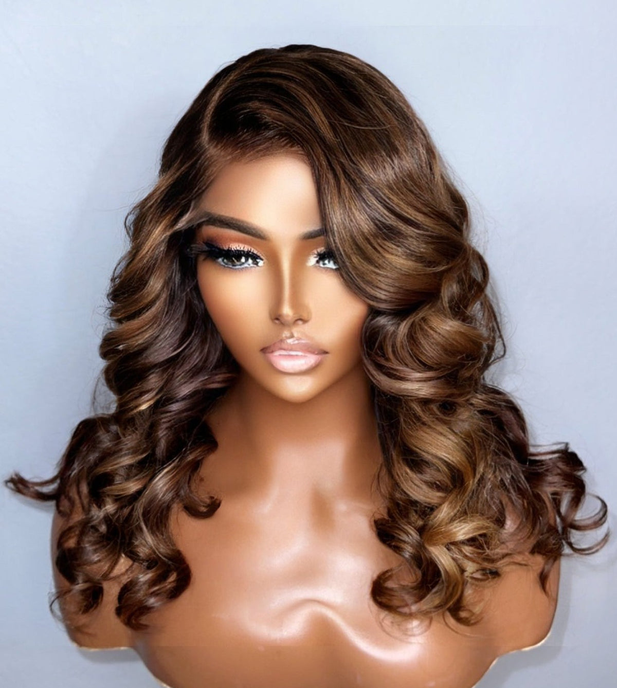 "Ms. Jackie" Raw CAMBODIAN Triple Brown Highlight GLUELESS HD Lace Wig