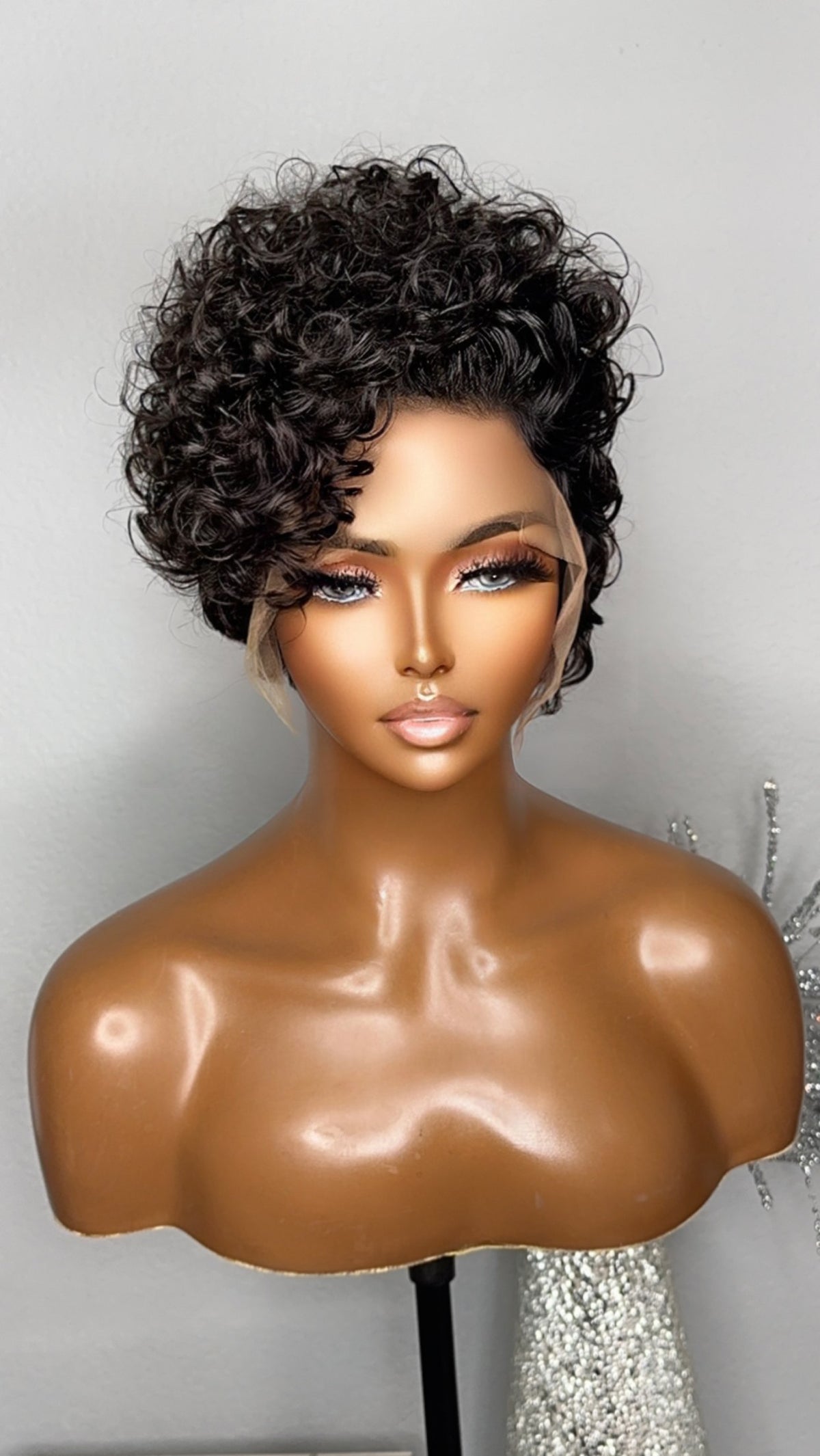 "Danielle" Glueless Tapered Curly "Wash & Go" Lace Wig