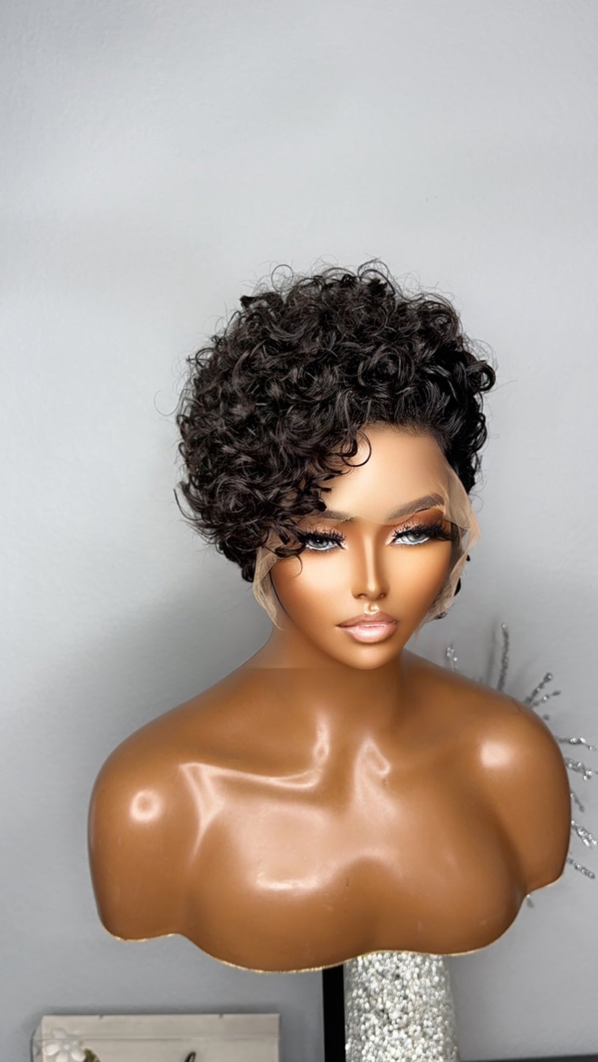 "Danielle" Glueless Tapered Curly "Wash & Go" Lace Wig