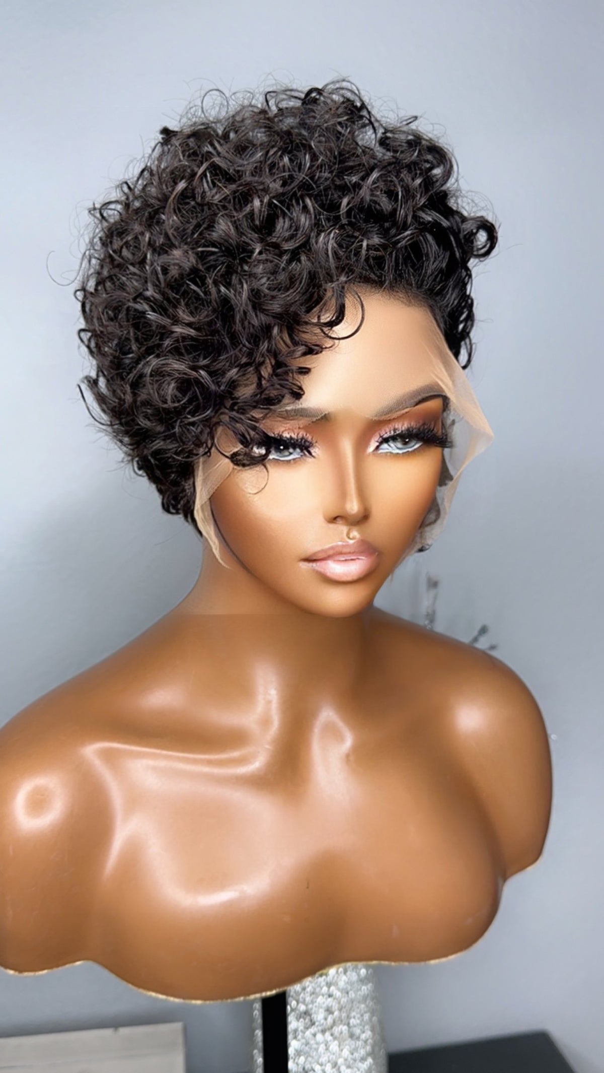 "Danielle" Glueless Tapered Curly "Wash & Go" Lace Wig