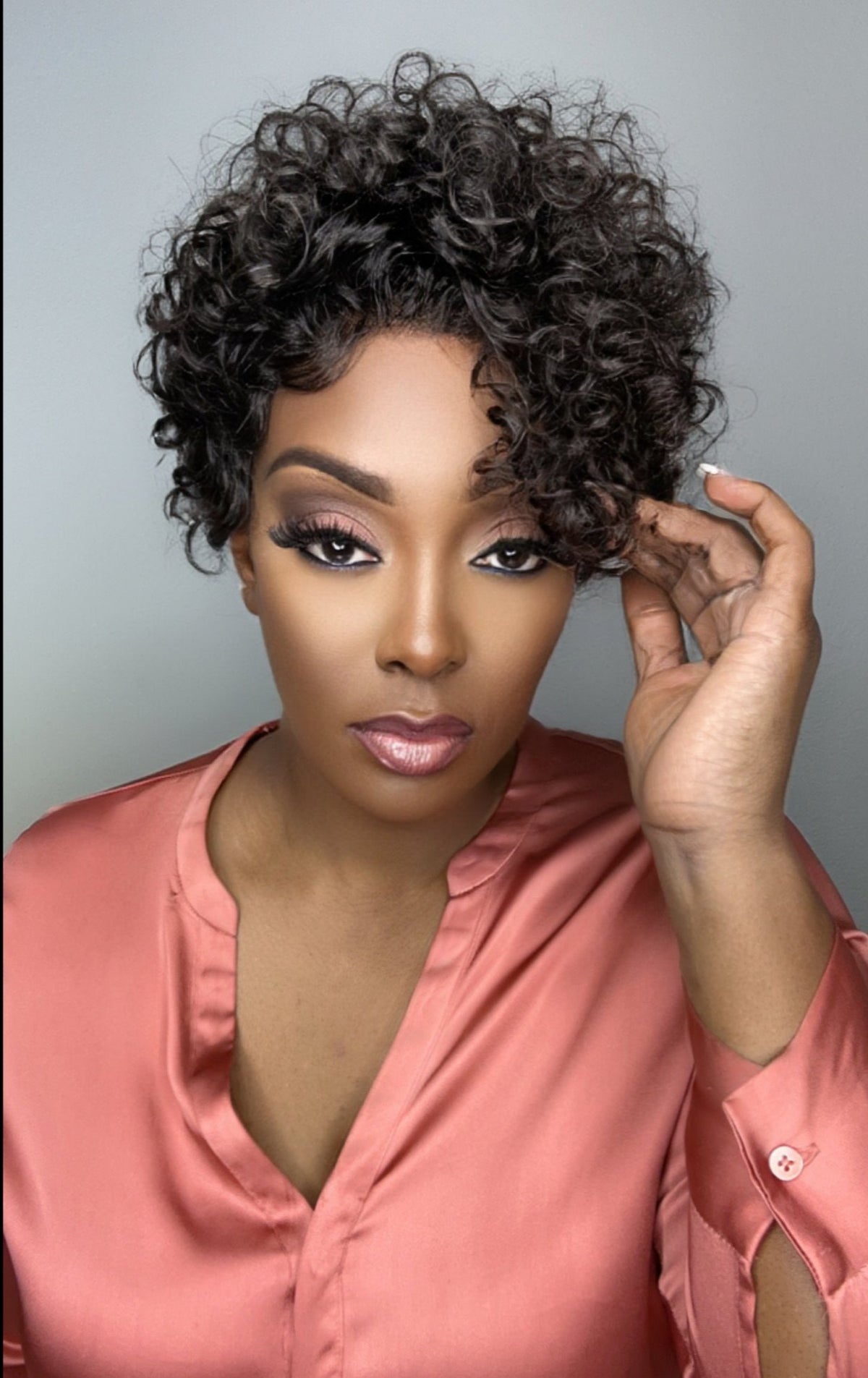 "Danielle" Glueless Tapered Curly "Wash & Go" Lace Wig
