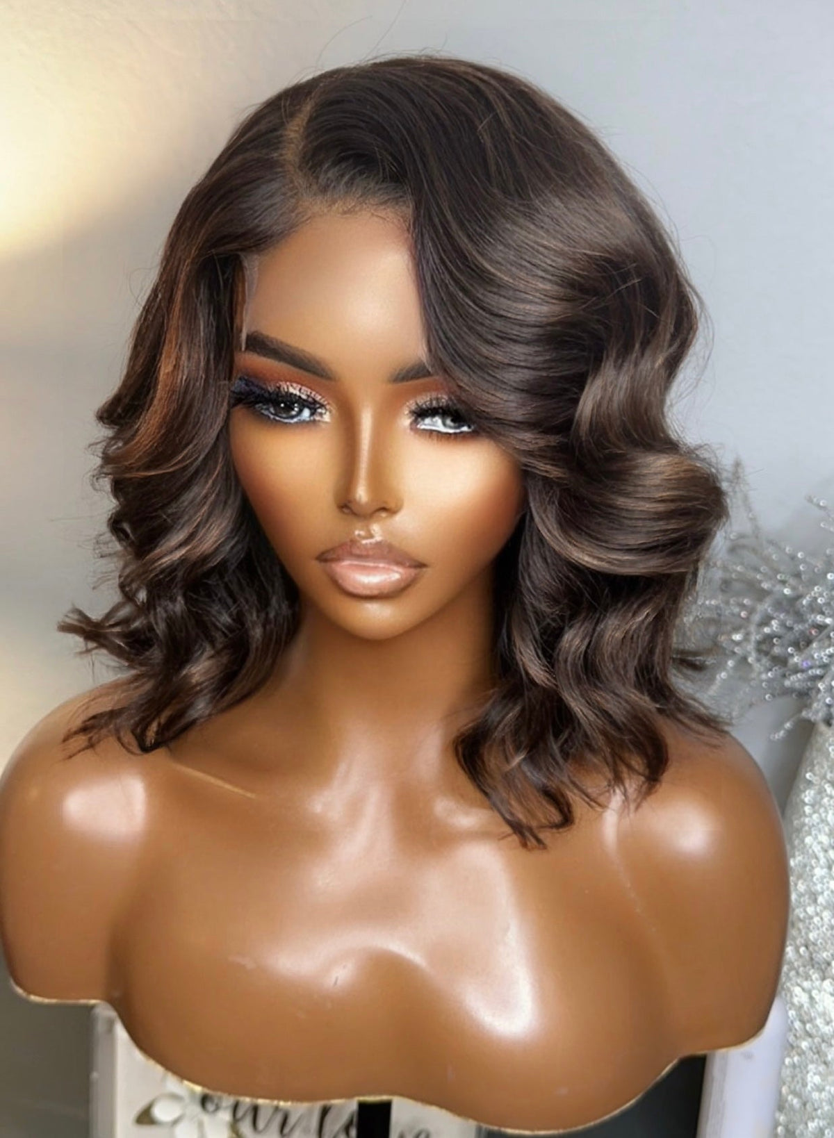 "Cathy" DIAMOND COLLECTION  12" Deep Layered Raw Cambodian Bob Wig