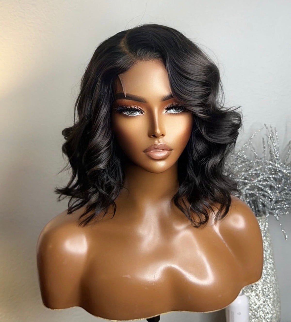 "Cathy" DIAMOND COLLECTION  12" Deep Layered Raw Cambodian Bob Wig