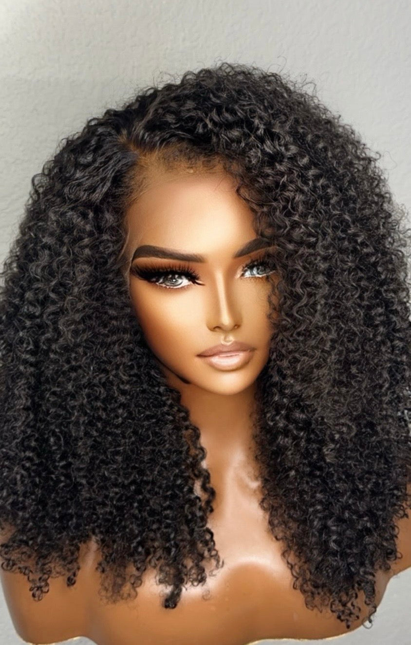 "Ebony" Afro Kinky Curly with Natural Edges