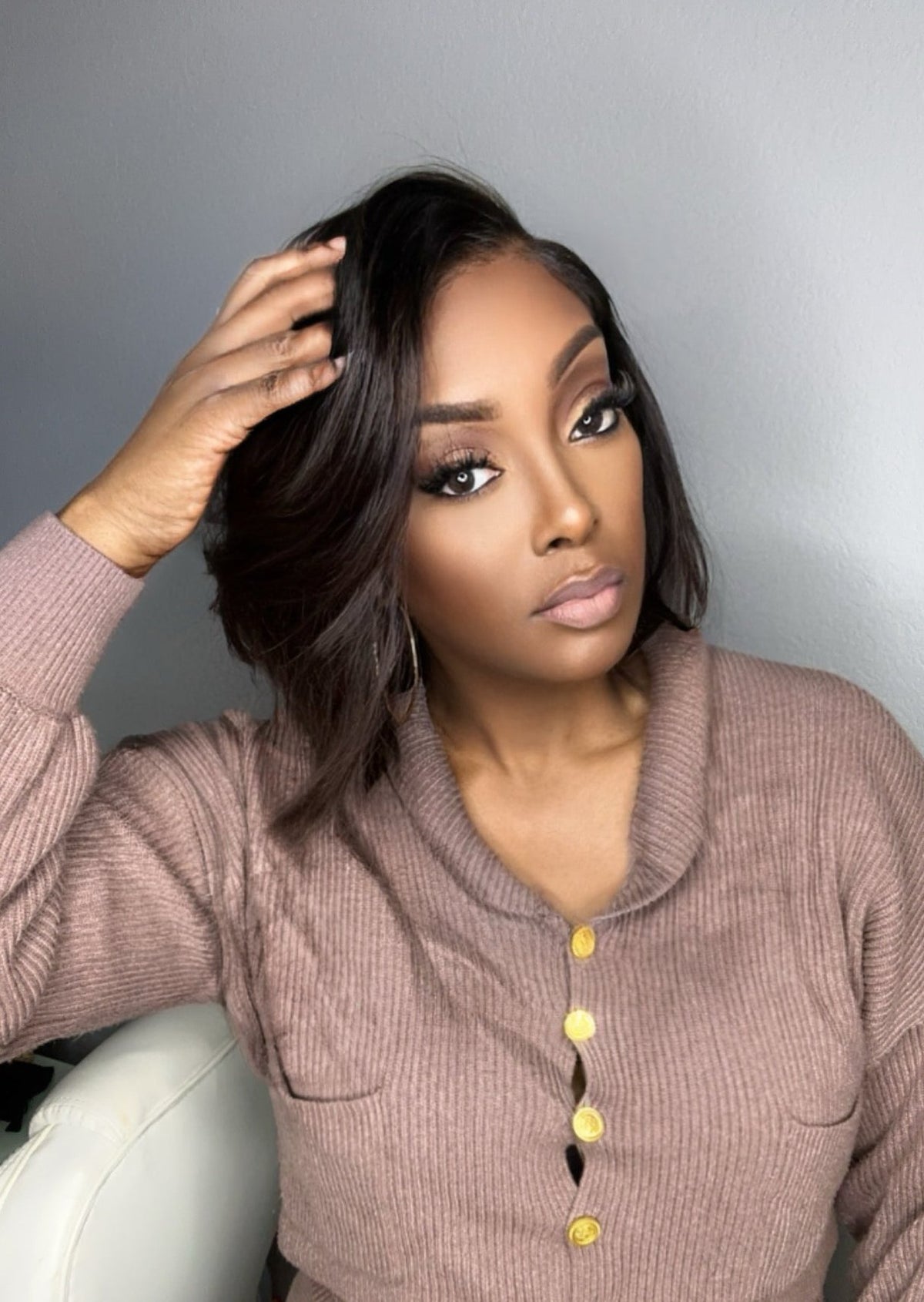 "Erica" Raw Cambodian Inverted Bob Wig Unit