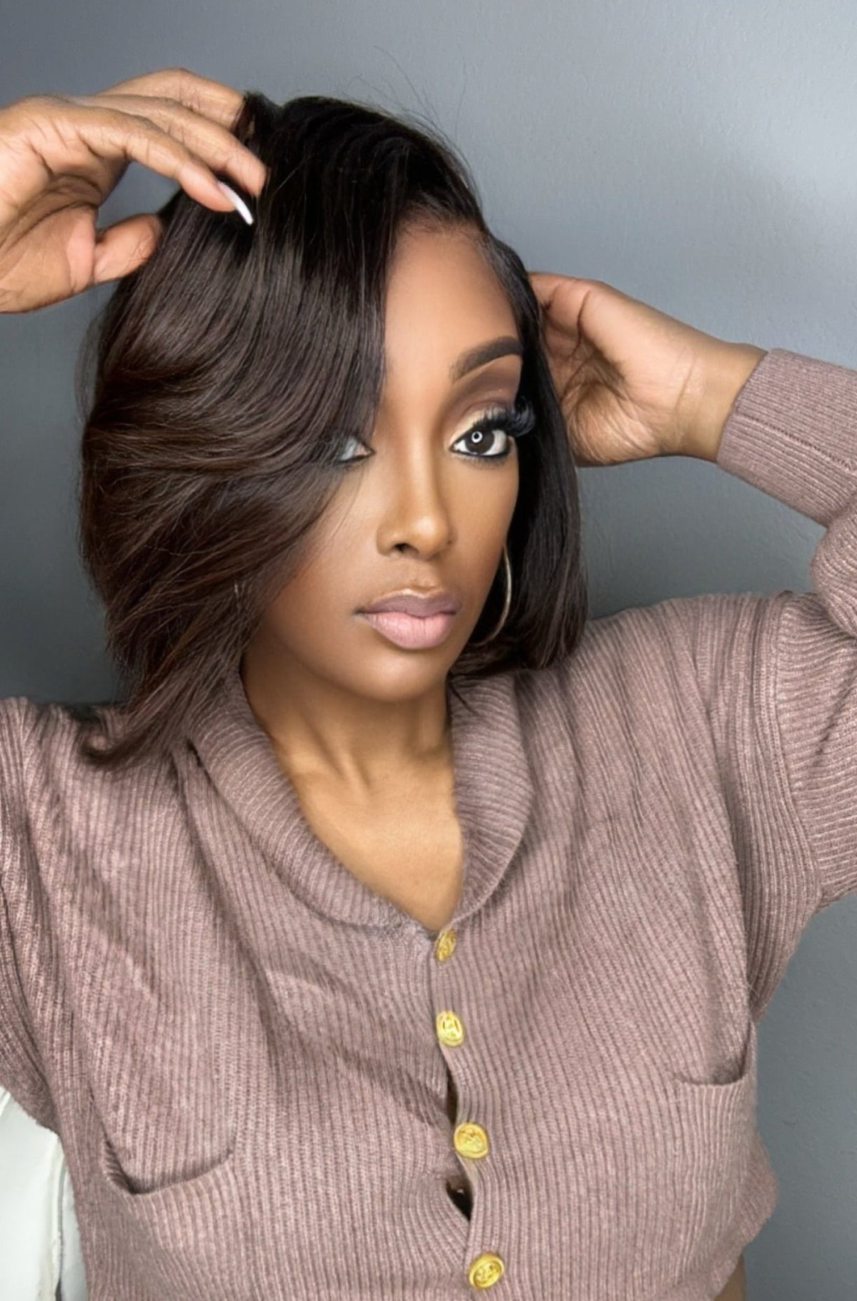 "Erica" Raw Cambodian Inverted Bob Wig Unit