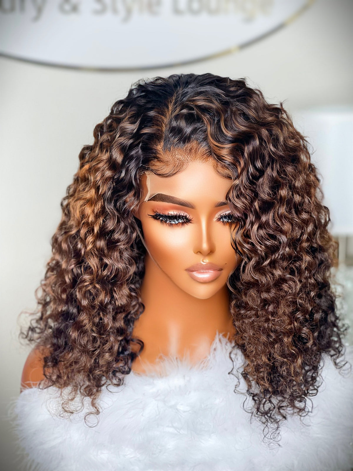 "Felicia" CAMBODIAN Deep Island CURLY Lace Wig