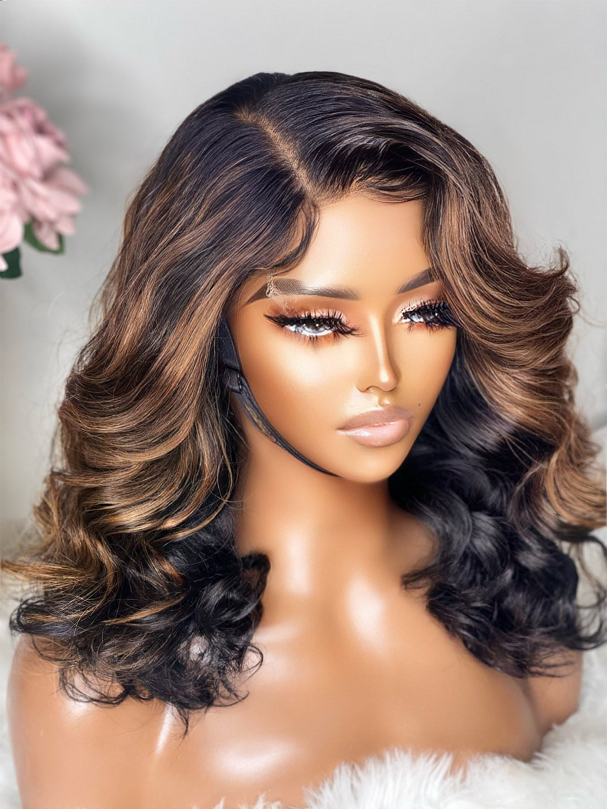 "Nikkita" Brown Ombre Custom Raw Indian GLUELESS Lace Wig