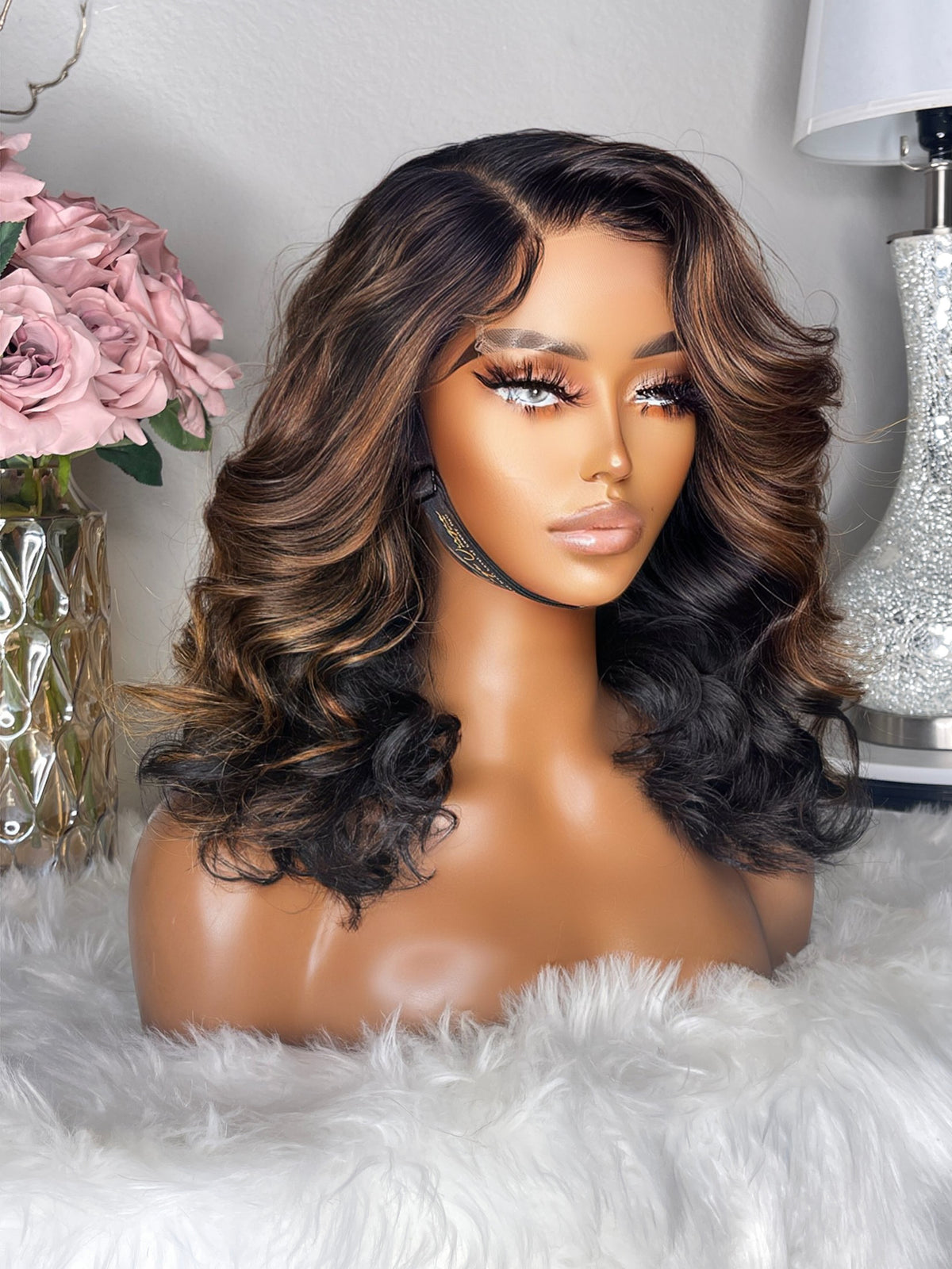 "Nikkita" Brown Ombre Custom Raw Indian GLUELESS Lace Wig