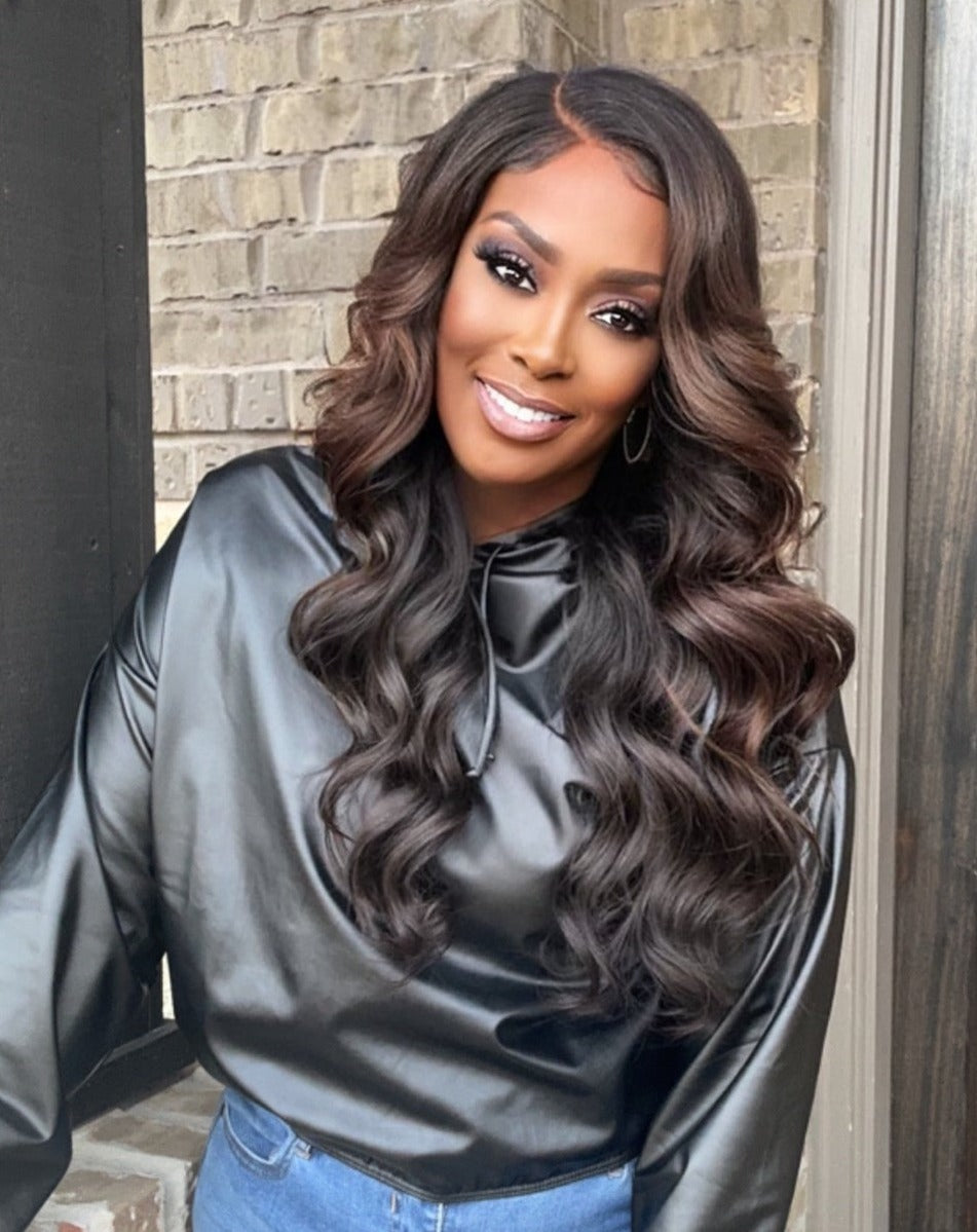 "Kelli" Custom Raw Indian GLUELESS Lace Wig
