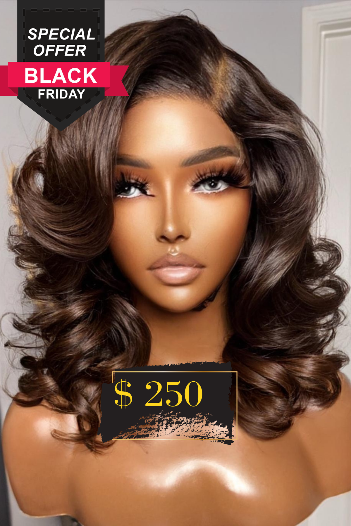 "Amy"  Ombre Deep Layered Raw Cambodian Bob Wig