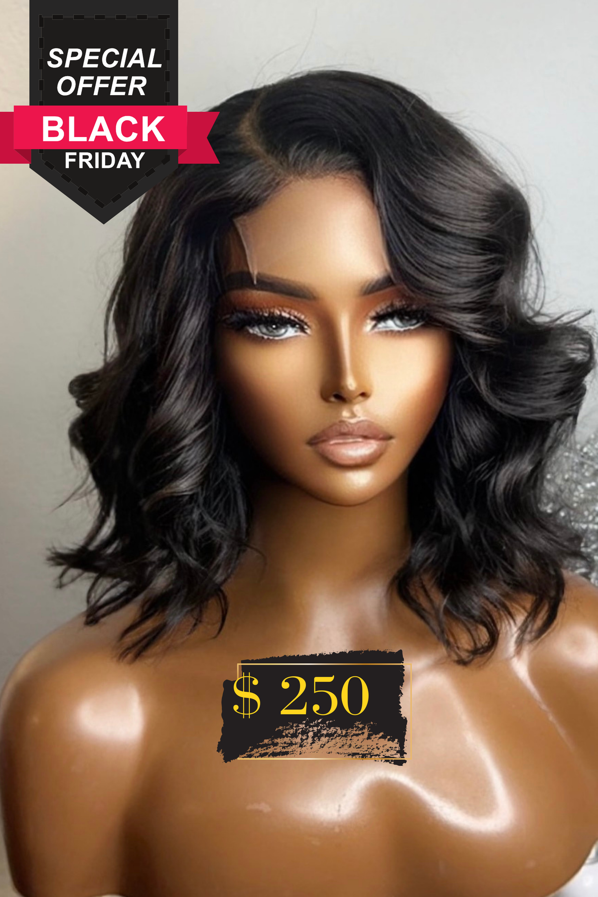 "Cathy" DIAMOND COLLECTION  12" Deep Layered Raw Cambodian Bob Wig