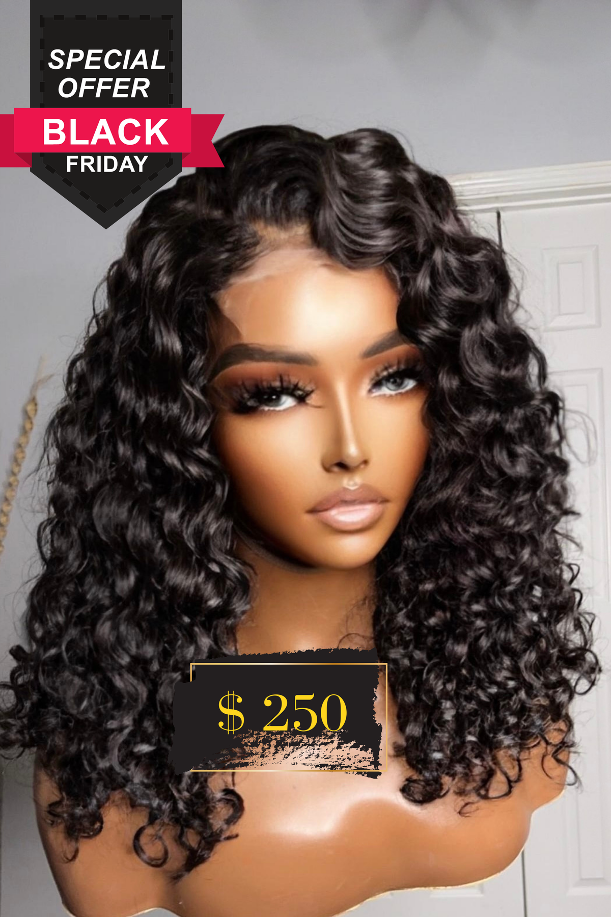 "Vee"  Soft Loose Island Curly Top Lace (5x5) Wig