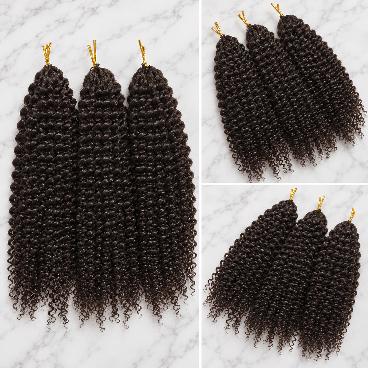 Kinky Curly Raw Human Hair Crochet Single Bundles
