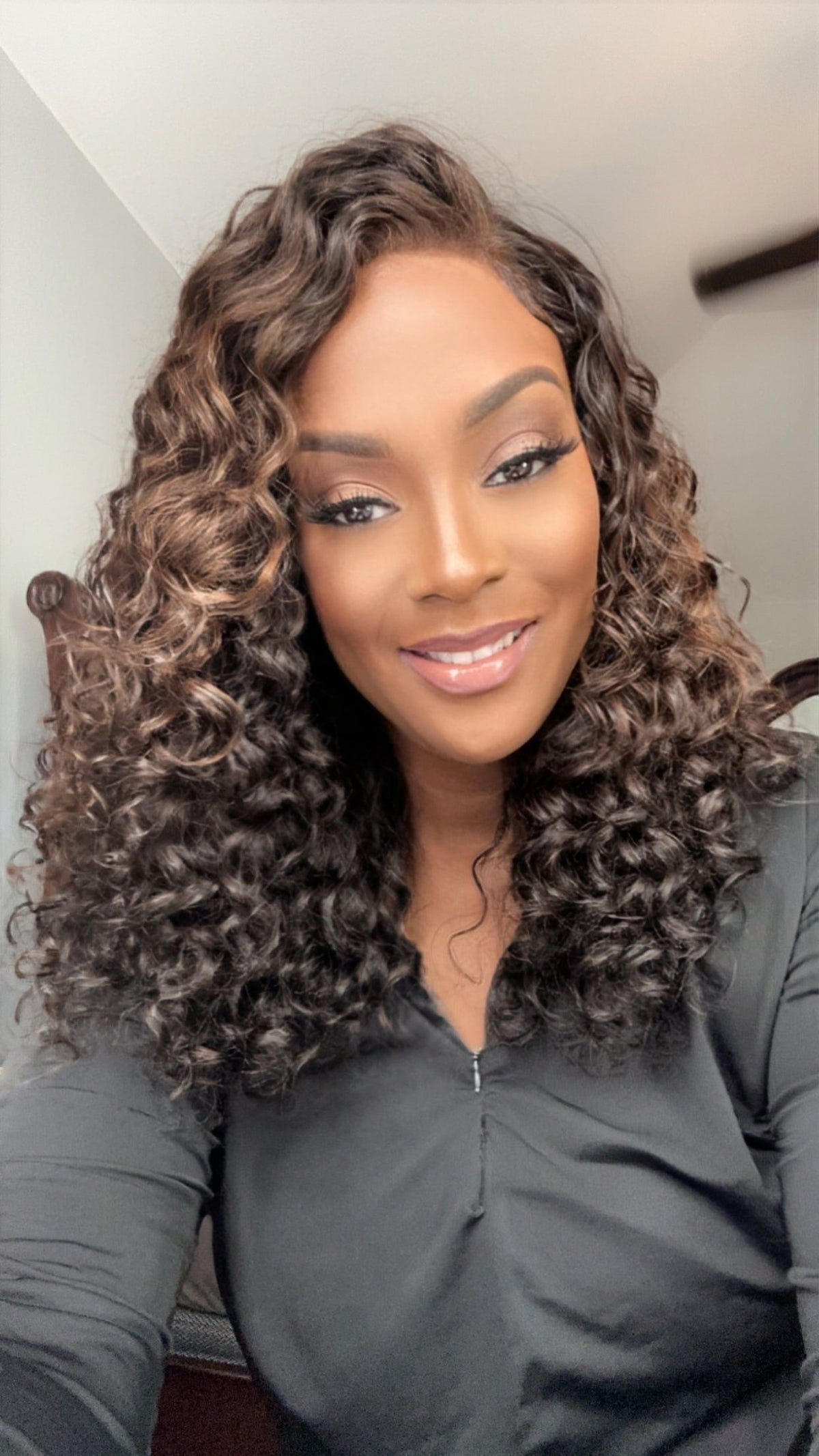 "Vee"  Soft Loose Island Curly Top Lace (5x5) Wig