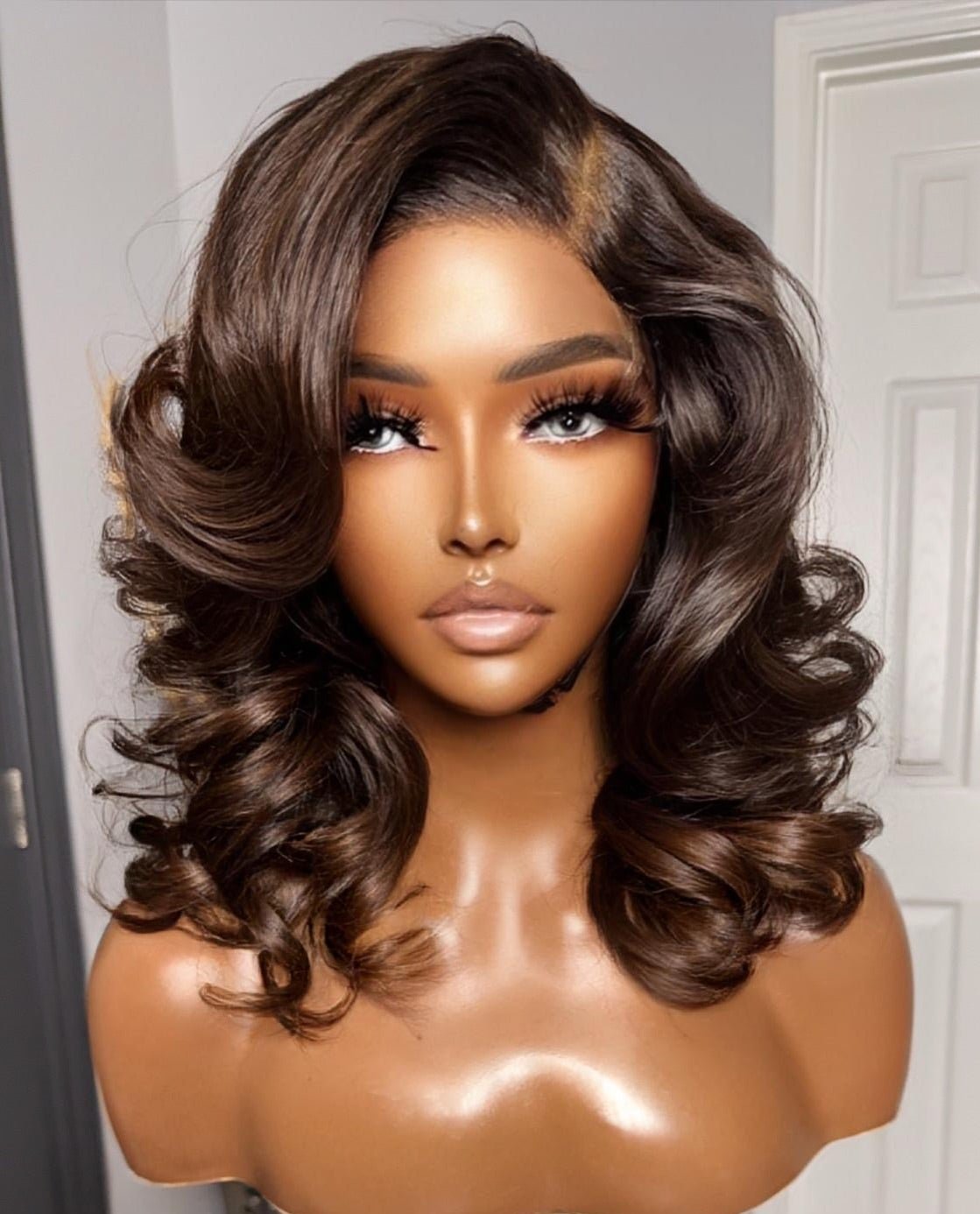 "Amy"  Ombre Deep Layered Raw Cambodian Bob Wig