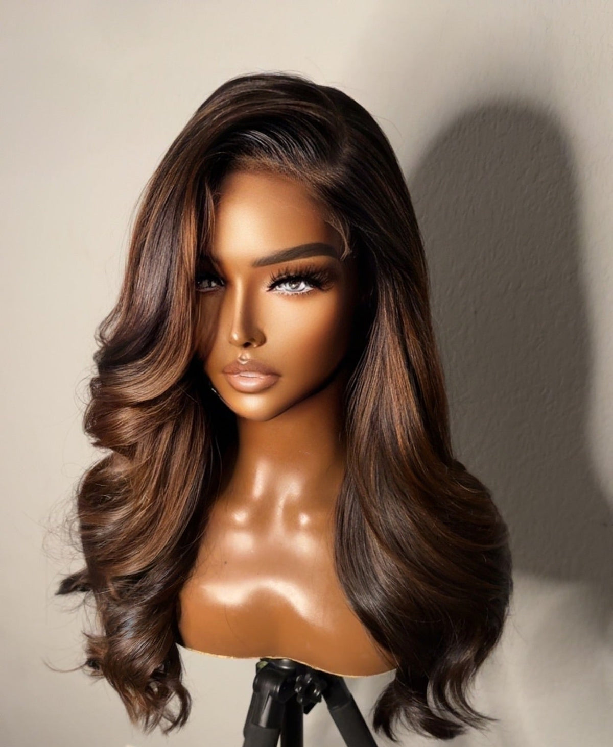 "NeNe”  Brown Ombre Lux Custom Raw Indian GLUELESS HD Wig