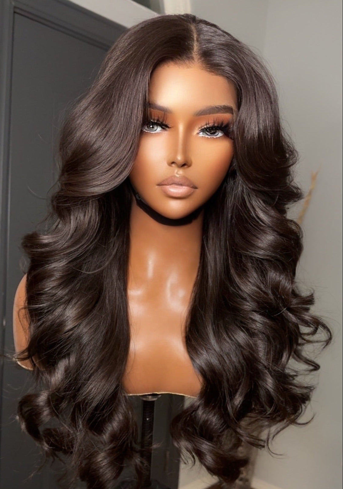 "Kay-Kay" Cambodian Super-Lux Glam Long LAYER w/ curtain bangs HD Lace Unit