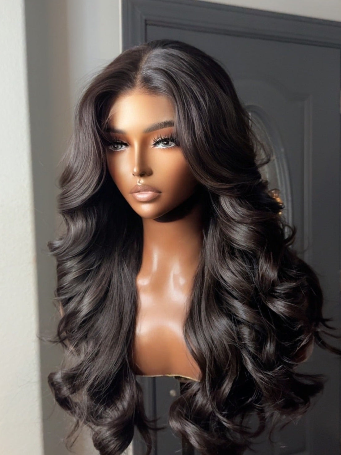 "Kay-Kay" Cambodian Super-Lux Glam Long LAYER w/ curtain bangs HD Lace Unit