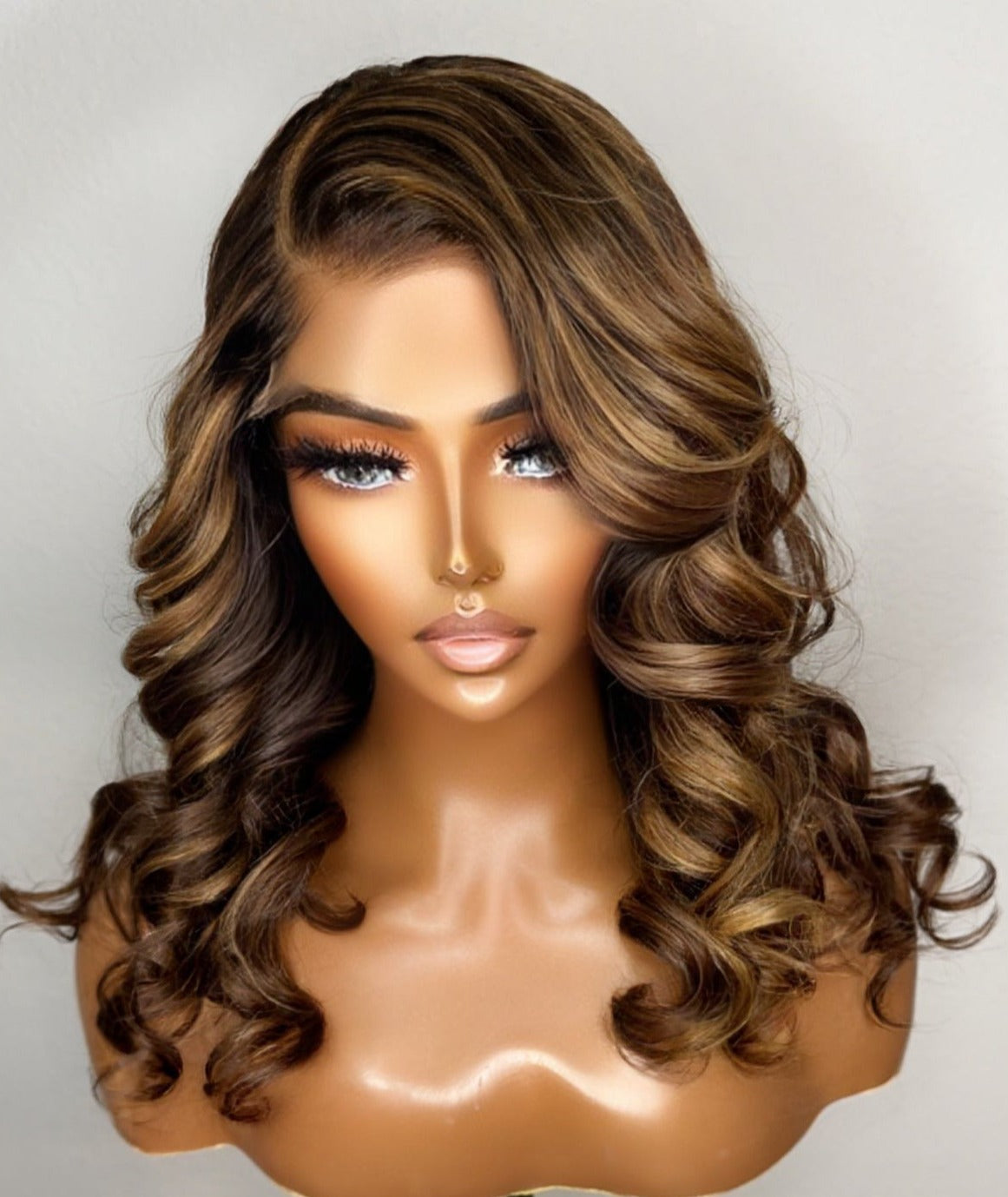"Ms. Jackie" Raw CAMBODIAN Triple Brown Highlight GLUELESS HD Lace Wig