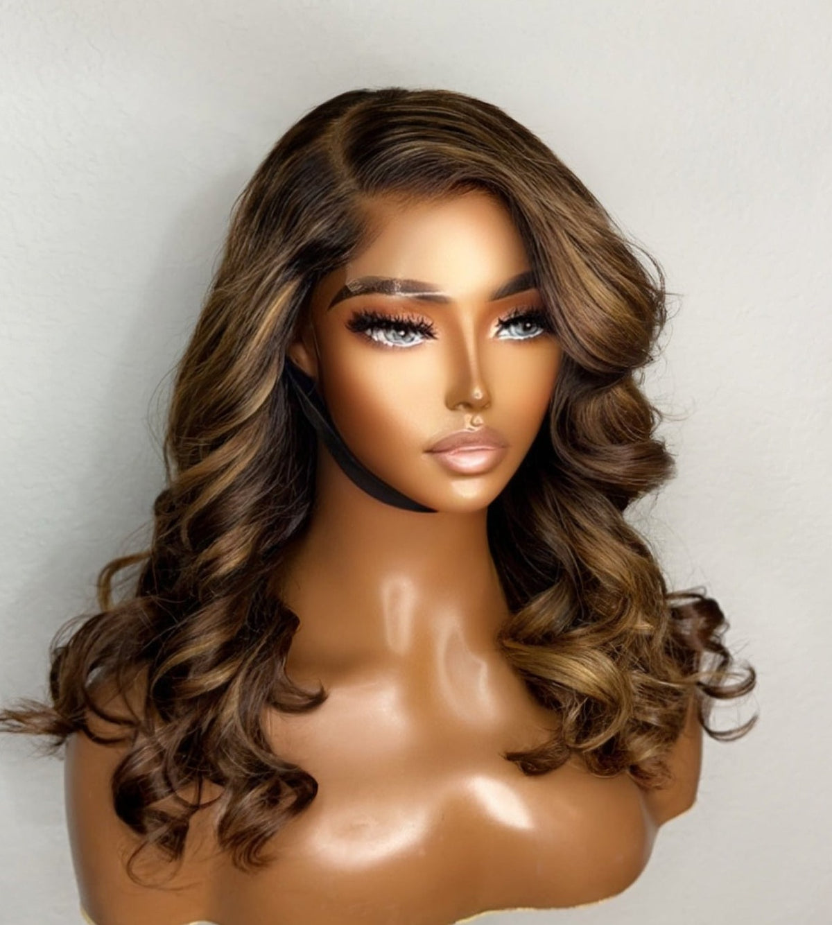 "Ms. Jackie" Raw CAMBODIAN Triple Brown Highlight GLUELESS HD Lace Wig
