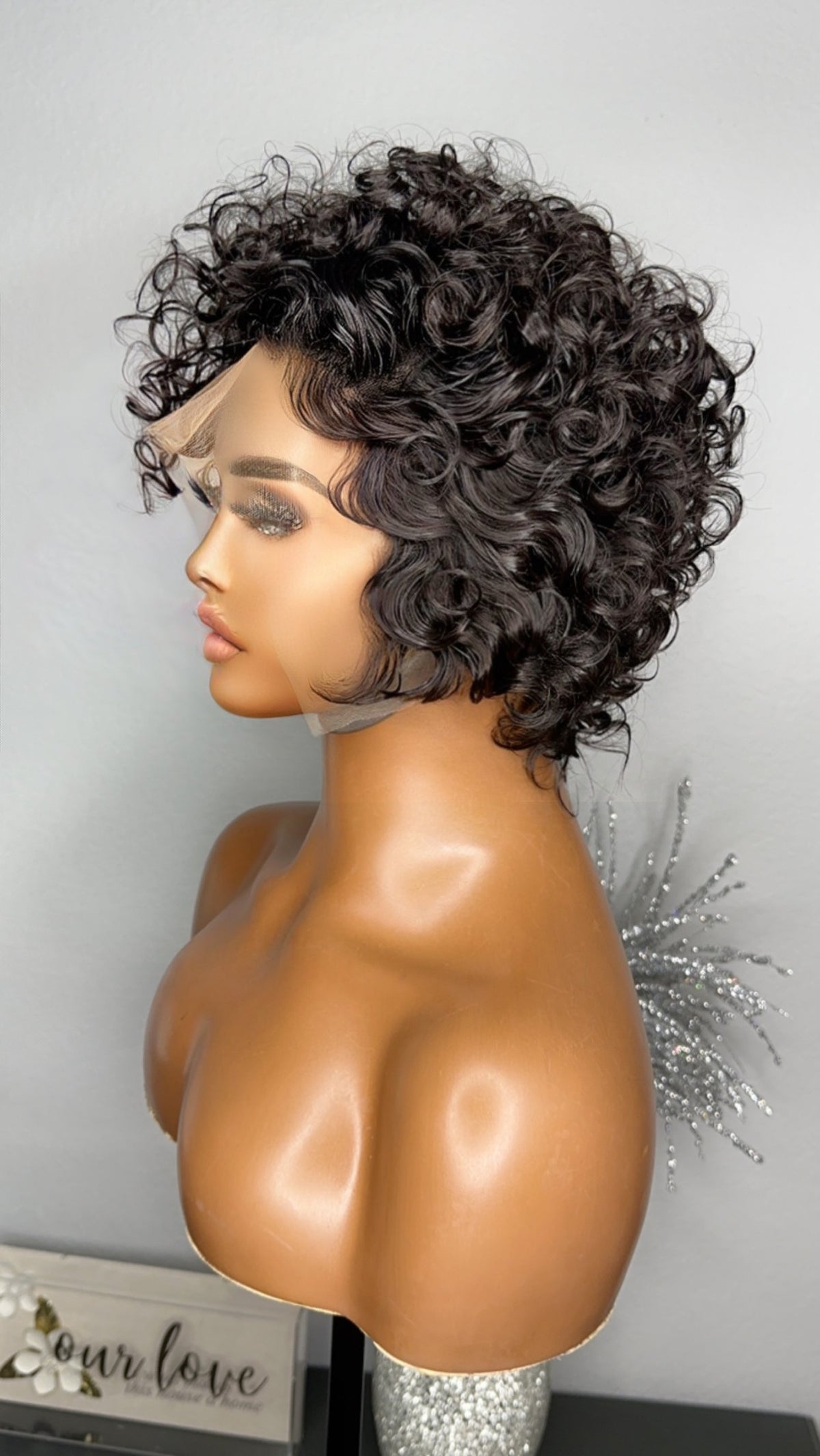 "Danielle" Glueless Tapered Curly "Wash & Go" Lace Wig