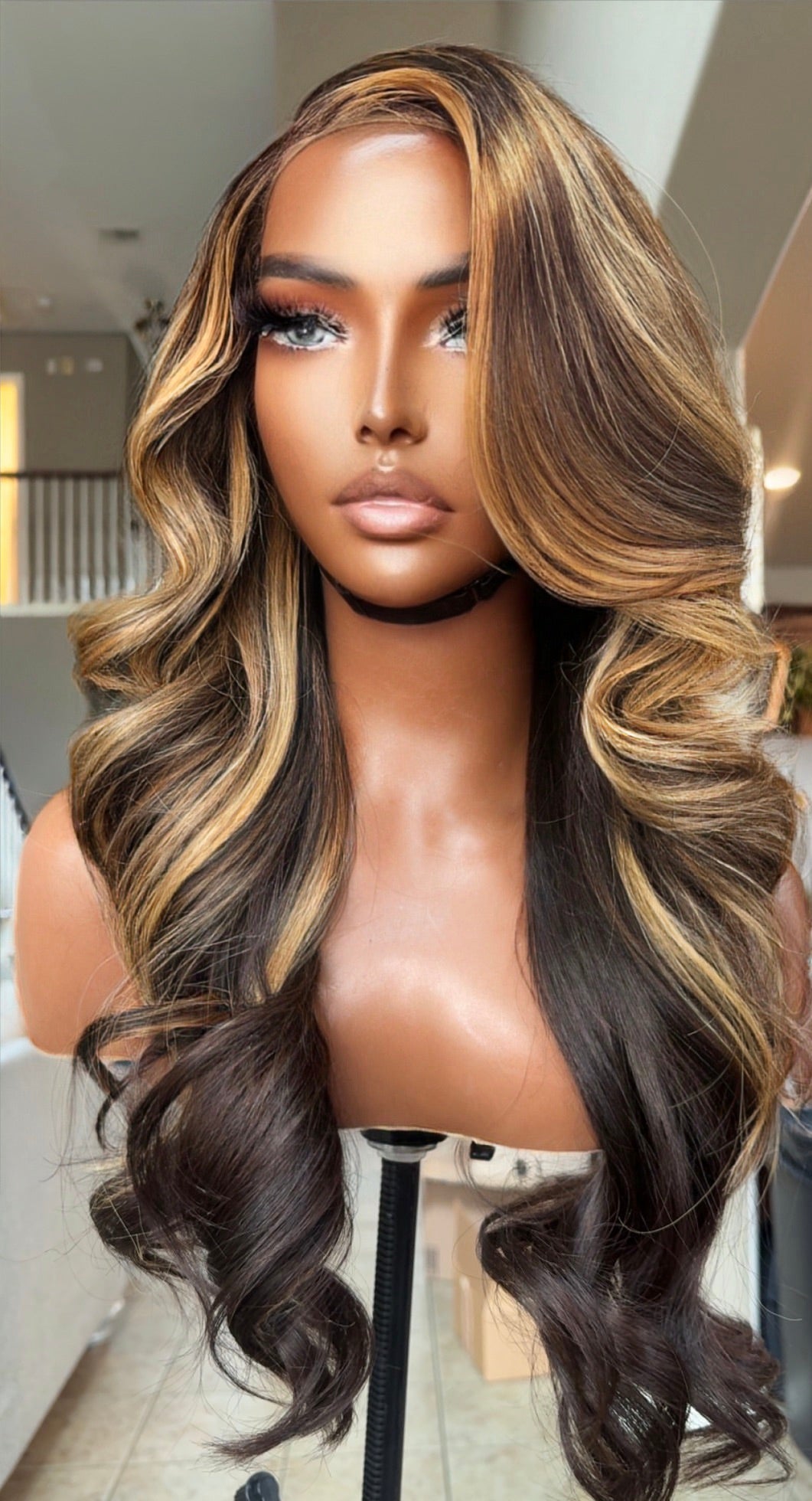 "Lacie" Triple Blonde Highlight  Raw Cambodian GLUELESS HD Wig