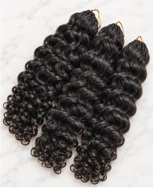 Deep Wave Raw Human Hair Crochet Single Bundles