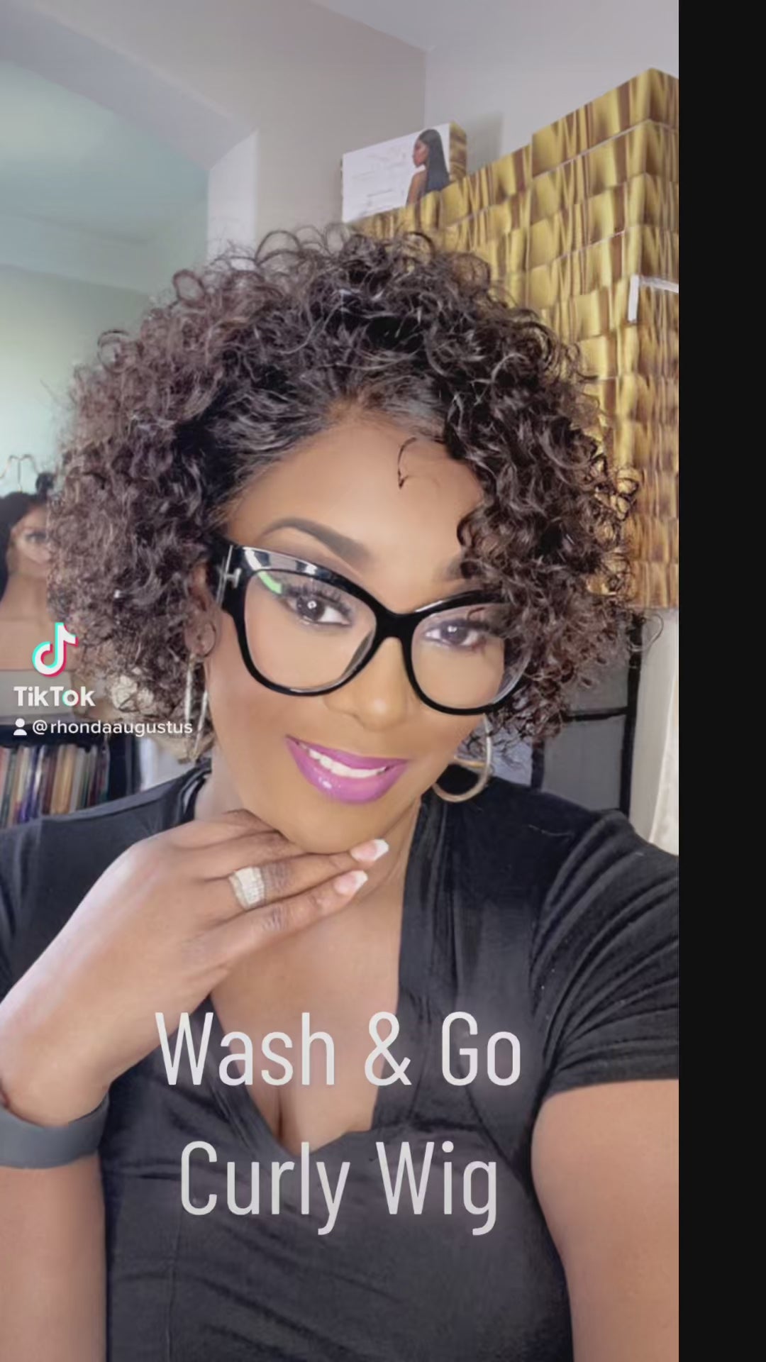 "Tami" Queen Collection Curly "Wash & Go" Brown Highlight Unit