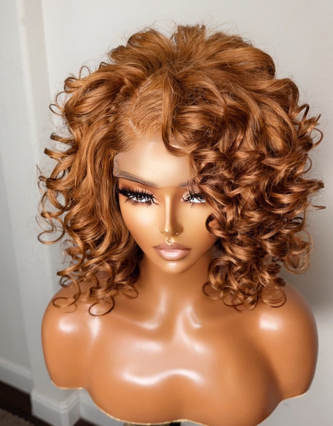 Light Brown Queen Collection Curly "Wash & Go" Lace (5x5) Wig