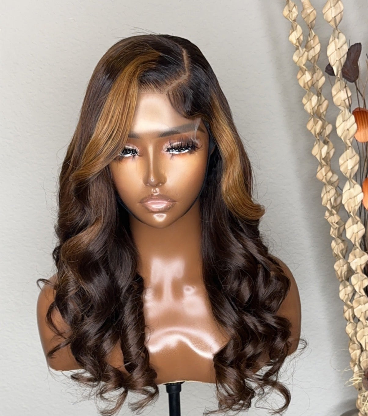 Two Tone Chocolate Thunder Luxury Deep Layered GLUELESS HD Lace Wig