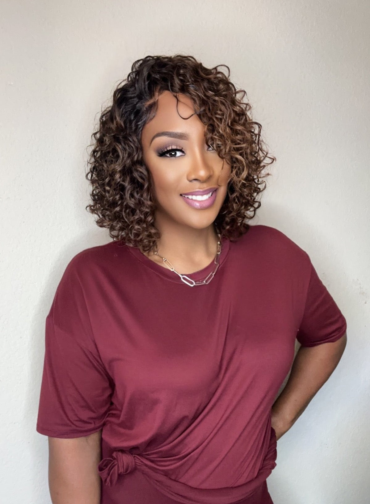 "Foxy" Queen Collection Curly "Wash & Go" Top Lace (5x5) Wig