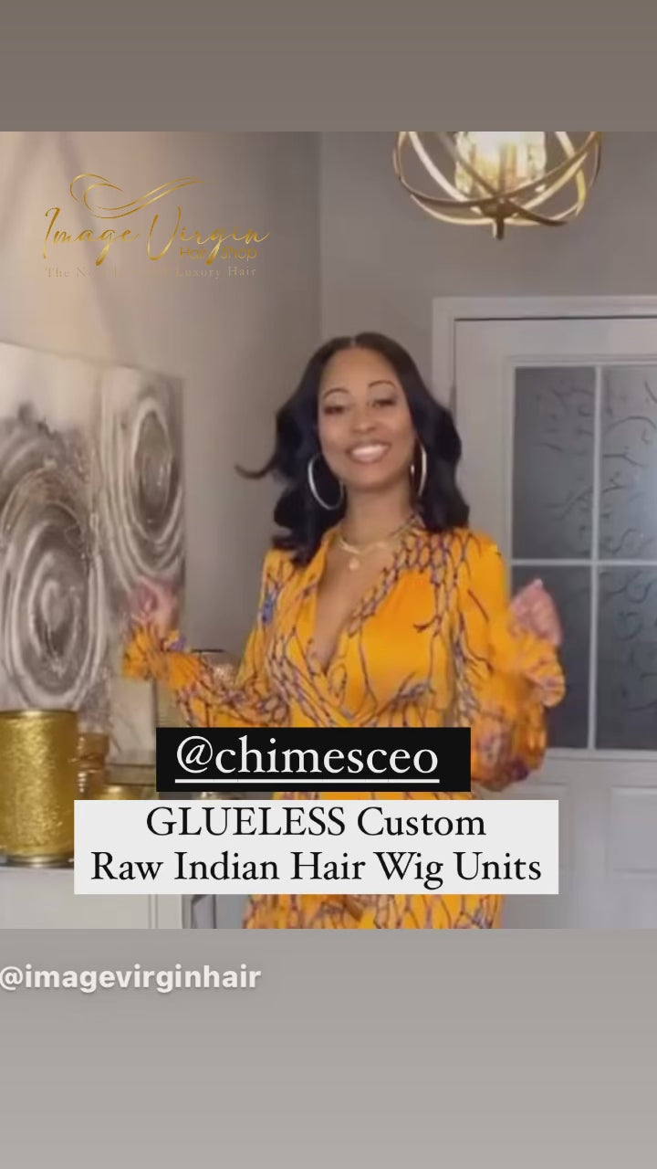 "Ms. Chimes" Super Lux Custom Raw Indian GLUELESS HD Wig